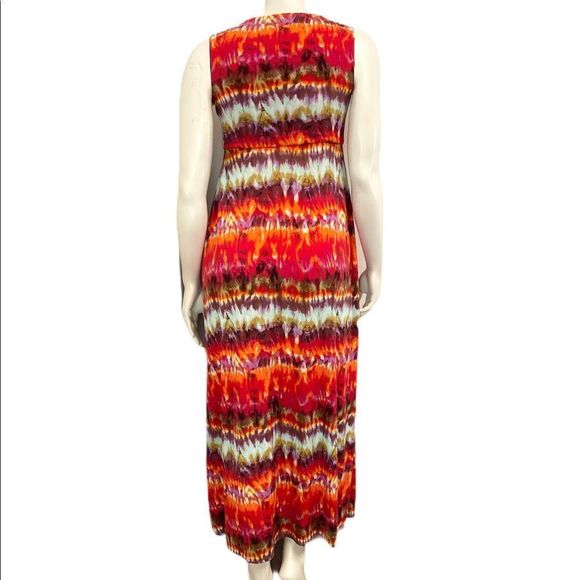 Chico Tie Dye Sleeveless Maxi Dress 0 Multicolor Summer Boho Bohemian Casual - Picture 4 of 6